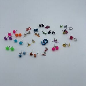 Earring Lot - 20 Pair and 8 Singles of Fun and Funky Stud Earrings
